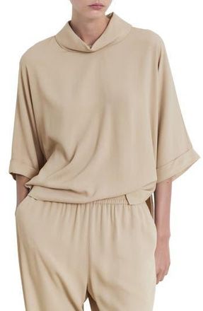 Mango Oversize Flowing Top in Beige at Nordstrom Rack, Size 4