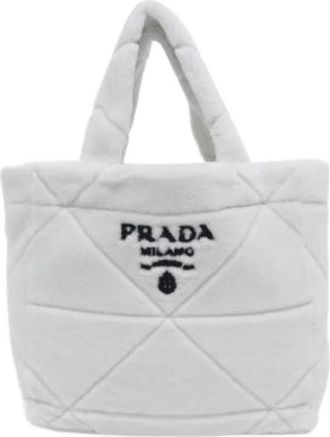 Prada Pre-owned Tote Bags, female, White, Size: ONE SIZE Pre-owned Montone Tote Bag