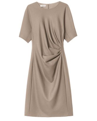 Lafayette 148 New York Pleated Waist Wool-Blend Dress