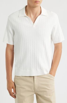 Wax London Siena Textured Cotton Blend Polo in Ecru at Nordstrom, Size Xx-Large