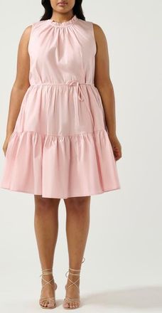 Estelle Rhodes Tiered Cotton Dress in Blush at Nordstrom, Size 18W