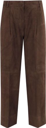 Seventy Brown Leather Pants With Belt Loops