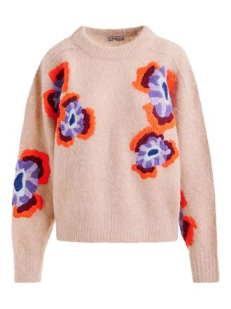 Essentiel Impossible1 embroidered sweater - women - Acrylic/Polyamide/Mohair/Wool/Elastane - S - Neutrals