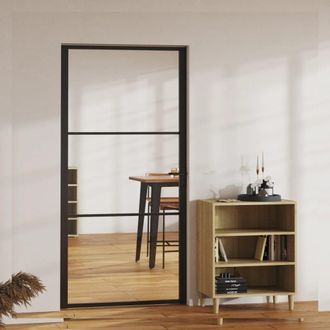 Berkfield Home Interior Door ESG Glass & Aluminium 102.5x201.5 cm Black