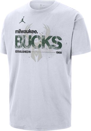 Nike Mens Milwaukee Bucks Courtside Jordan 85 NBA Statement T-Shirt in White | IF4529-100