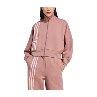 adidas Hoodies & sweatvesten, Dames, Roze, XS, Katoen, Off Placed 3-Stripes Zip Up