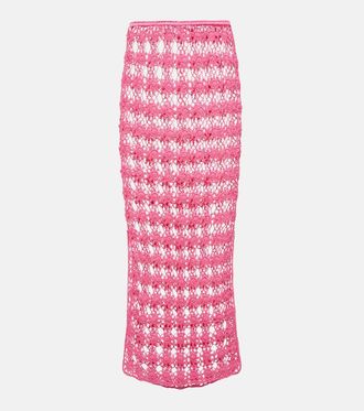 Anna Kosturova Gonna lunga Rosette in crochet di cotone