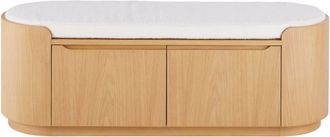 Maisons du monde Banco zapatero con almacenaje de madera clara