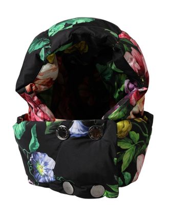 Dolce & Gabbana Womens Black Floral Print Whole Head Wrap Hat Polyester