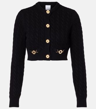 Patou Cable-knit wool and cashmere cardigan
