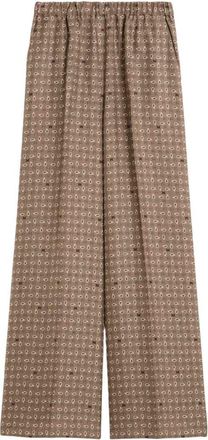 Max Mara bedruckte Seidenhose Schlamm