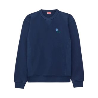 Kenzo Tulip Embroidered Sweatshirt - male - Kenzo - Sweatshirts - Blue - XL - Sweatshirts & Hoodies