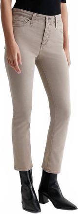 AG - Adriano Goldschmied Mari Crop High Rise Slim Straight Jeans In Desert Taupe