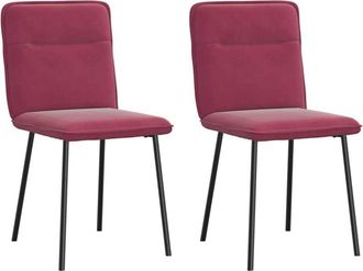 vidaXL Vidaxl - Sillas de comedor 2 unidades terciopelo rojo tinto