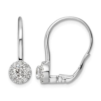 Diamond2Deal 14k White Gold 3/4 Ct Lab Grown Diamond Drop Dangle Earrings