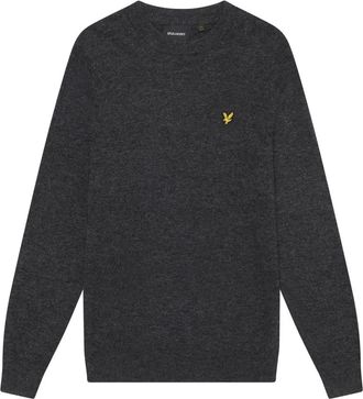 Lyle & Scott Truien & Vesten, Heren, Grijs, XL, Wol, Gebreide Lamswolmix Crew Neck Trui