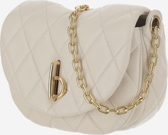 Burberry Womens Quilted Leather Rocking Horse Bag White Lamb Shoulder