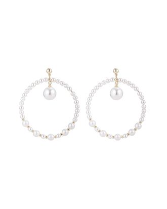 Eyecandy LA Eye Candy La 14K Plated Anna Freshwater Pearl Loop Earring