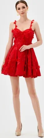 Bariano Penni 3D Floral Mini in Red at Nordstrom, Size 8