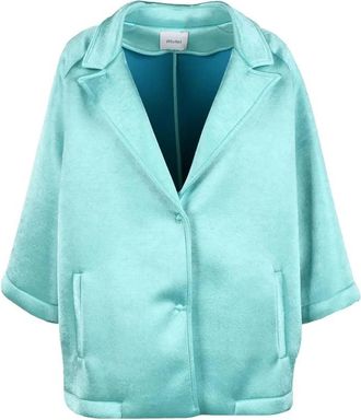 Motel Aqua Cropped Polyester Jacket