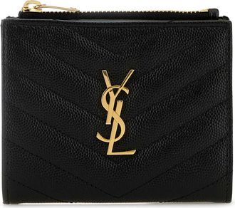 Saint Laurent Black Leather Card Holder