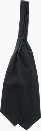 Corneliani Solid Color Wool and Silk Ascot Tie with Tone on Tone Stripe size Unic