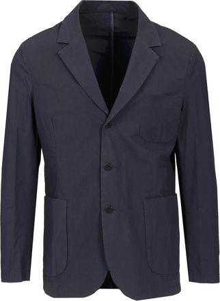 Original Vintage Ongevoerde Blazer - Heren - Blazers - Blauw - L - Katoen - Jassen