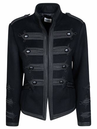 P.A.R.O.S.H. Cropped Braided Trim Military Jacket