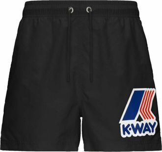 K-Way Nylon Zwemshorts Rechte Pijp - Heren - Strandmode - Zwart - M - Nylon - Badmode