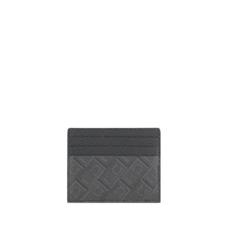 Ferragamo Logo-Embossed Calf Leather Card Case - Gray