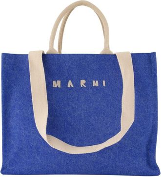 Marni Large Shopper Bag - Cotton - Blue