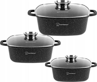 OEM Juego De Macetas Cuadradas De M&aacute;rmol Aroma, 6 Piezas, 20/24/28 Cm