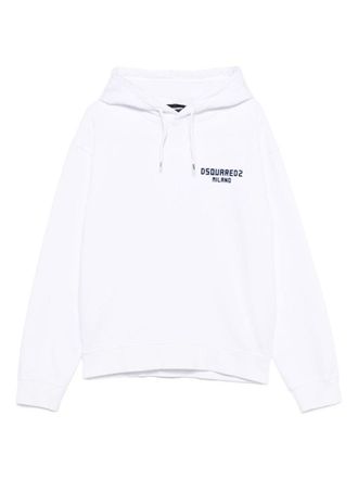 Dsquared2 Relaxed-Fit White And Navy Logo Sweatshirt