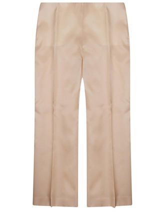Alberta Ferretti Silk Straight Leg Creases Trousers