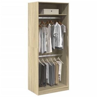 Berkfield Home Wardrobe Sonoma Oak 80x50x200 cm Engineered Wood in Brown | Size: 80 x 50 x 200 cm