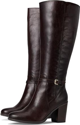 Naturalizer Kalina Wide Calf Womens Boots Dark Brown Leather : 9.5 WW (E)