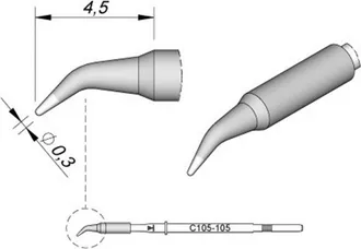 JBC Jbc Tools C115105 Punta De Soldar Redonda Curva 0,3 Mm