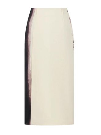 Dior Printed Silk Skirt - White