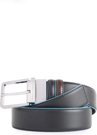 Piquadro Reversible mens leather belt - Heren - Riemen - Zwart - ONE Size - Accessoires