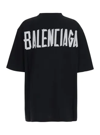 Balenciaga Logo-Embroidered T-Shirt - Black
