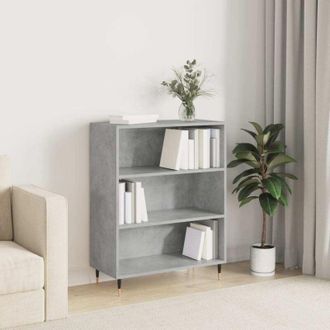 vidaXL Bookcase Concrete Grey 69.5x32.5x90 cm Engineered Wood Vidaxl