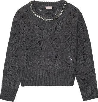 Liu Jo Dames, Truien, Grijs, Maat: L Wol