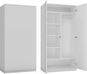 OEM Armario Blanco Mate De 90 Cm Con Sistema Tip-on - Armario Moderno Para Dormitorio, Oficina O Recibidor
