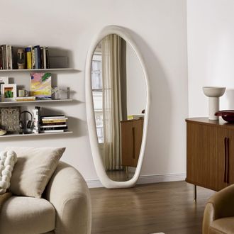 Castlery White Floor Mirror | Luna by Castlery