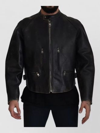 Dolce & Gabbana leather zipped biker jacket