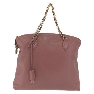 Louis Vuitton Lockit Chain Boudoir Leather Pink Leather Handbag (Pre-Owned)
