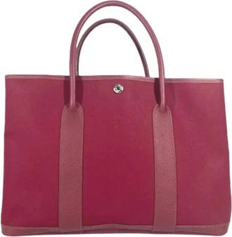 Herm&egrave;s Pre-owned Tote Bags, female, Red, Size: ONE SIZE Pre-owned Garden Party Tote