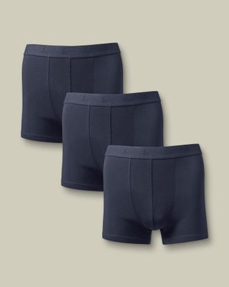 CHARLES TYRWHITT 3 Pack Cotton Jersey Multipack Trunks - French Blue Size XXL by Charles Tyrwhitt