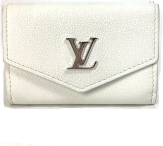 Louis Vuitton White Leather Wallet (Tri-Fold) (Pre-Owned)