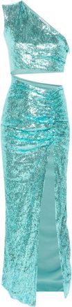 Amen cut-out sequined maxi dress - women - Polyester/Polyester - 38 - Blue